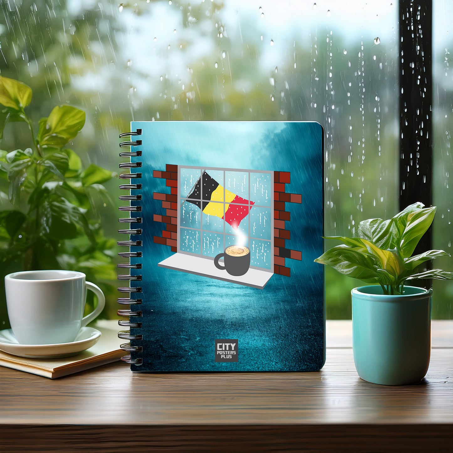 Belgium  Coffee Rain Notebook