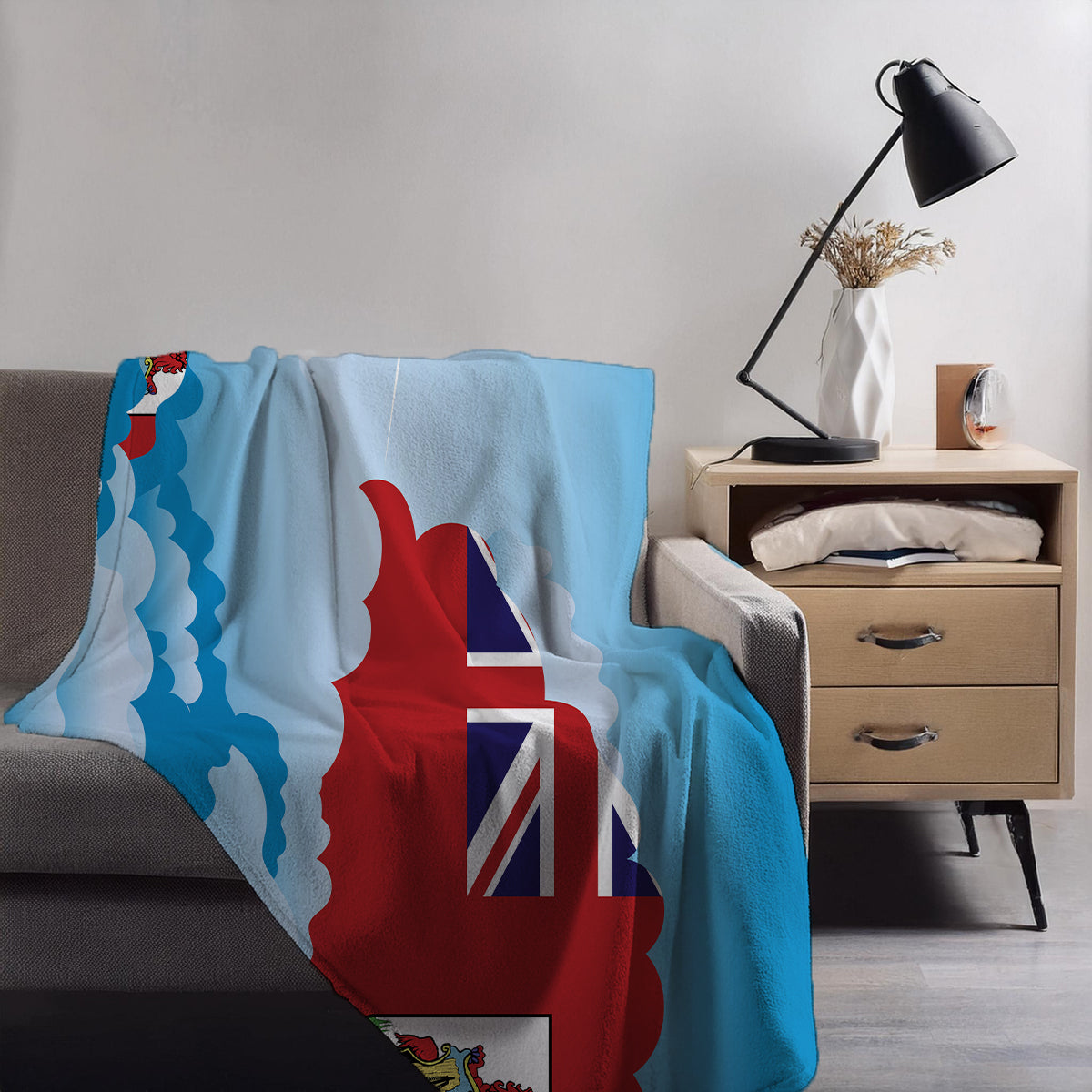 Bermuda Day Clouds Blankets & Throws | Soft Premium Blankets | City Posters Plus