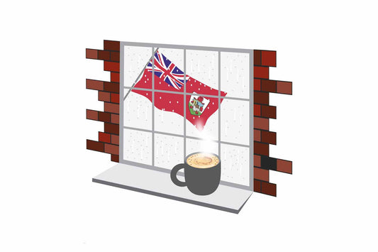 Bermuda Coffee Rain Window Fridge Magnet