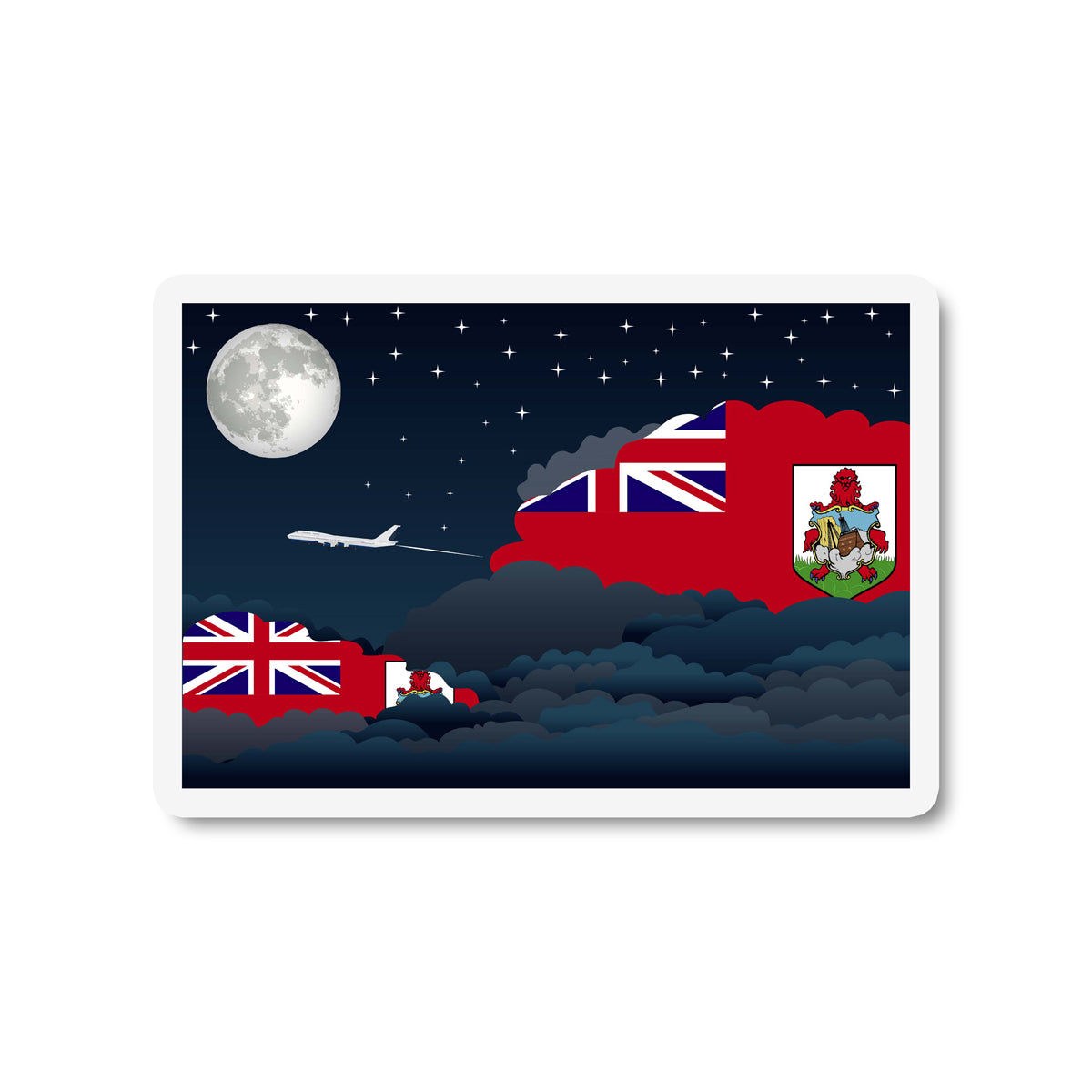 Bermuda Night Clouds Fridge Magnet