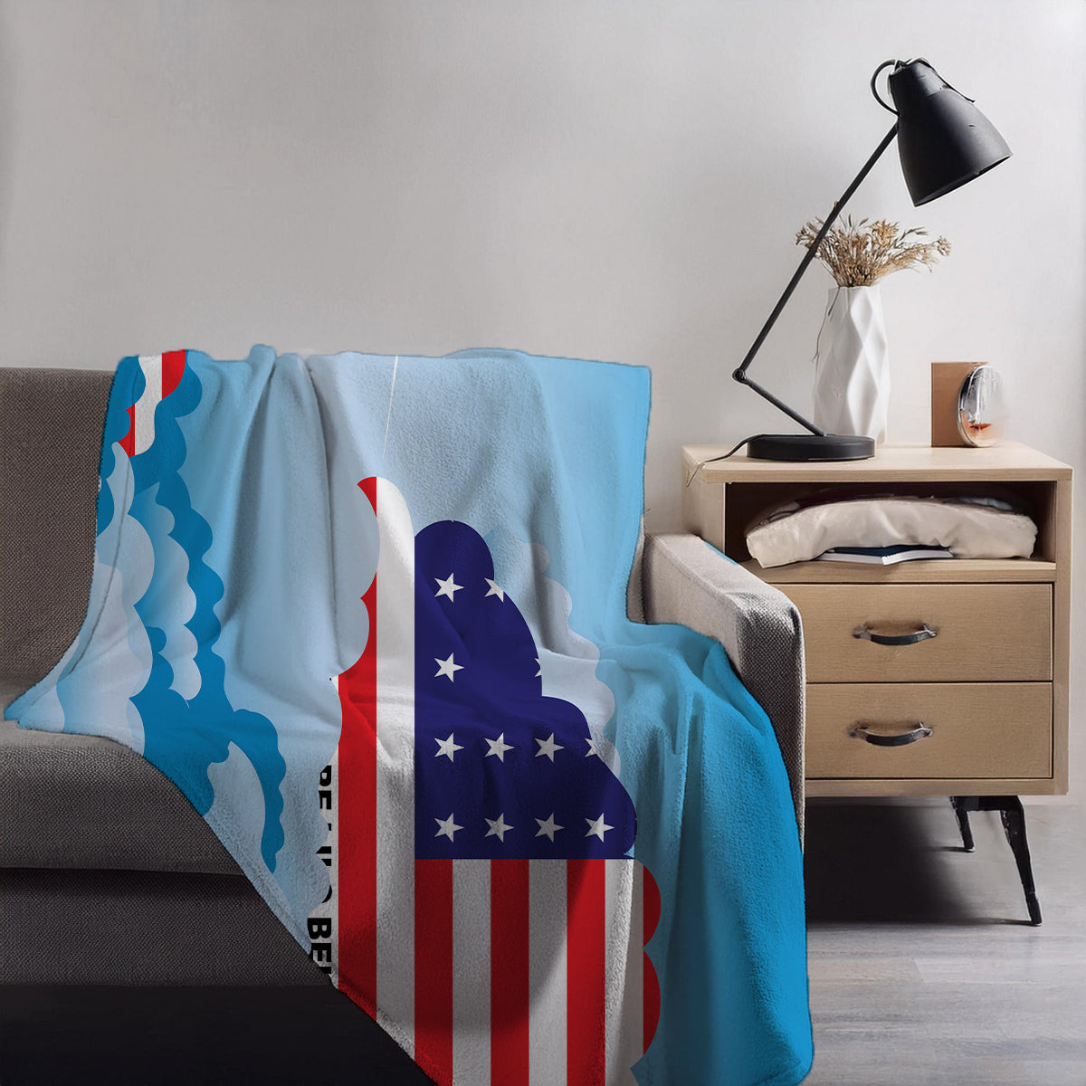 Bikini Atoll Day Clouds Blankets & Throws | Soft Premium Blankets | City Posters Plus