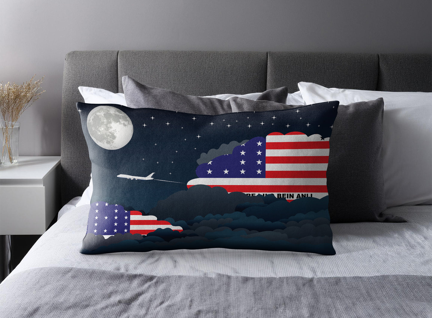 Bikini Atoll World Airplane Night Clouds Square & Rectangle Pillow Cases | Aviation Night Sky Pillow Covers