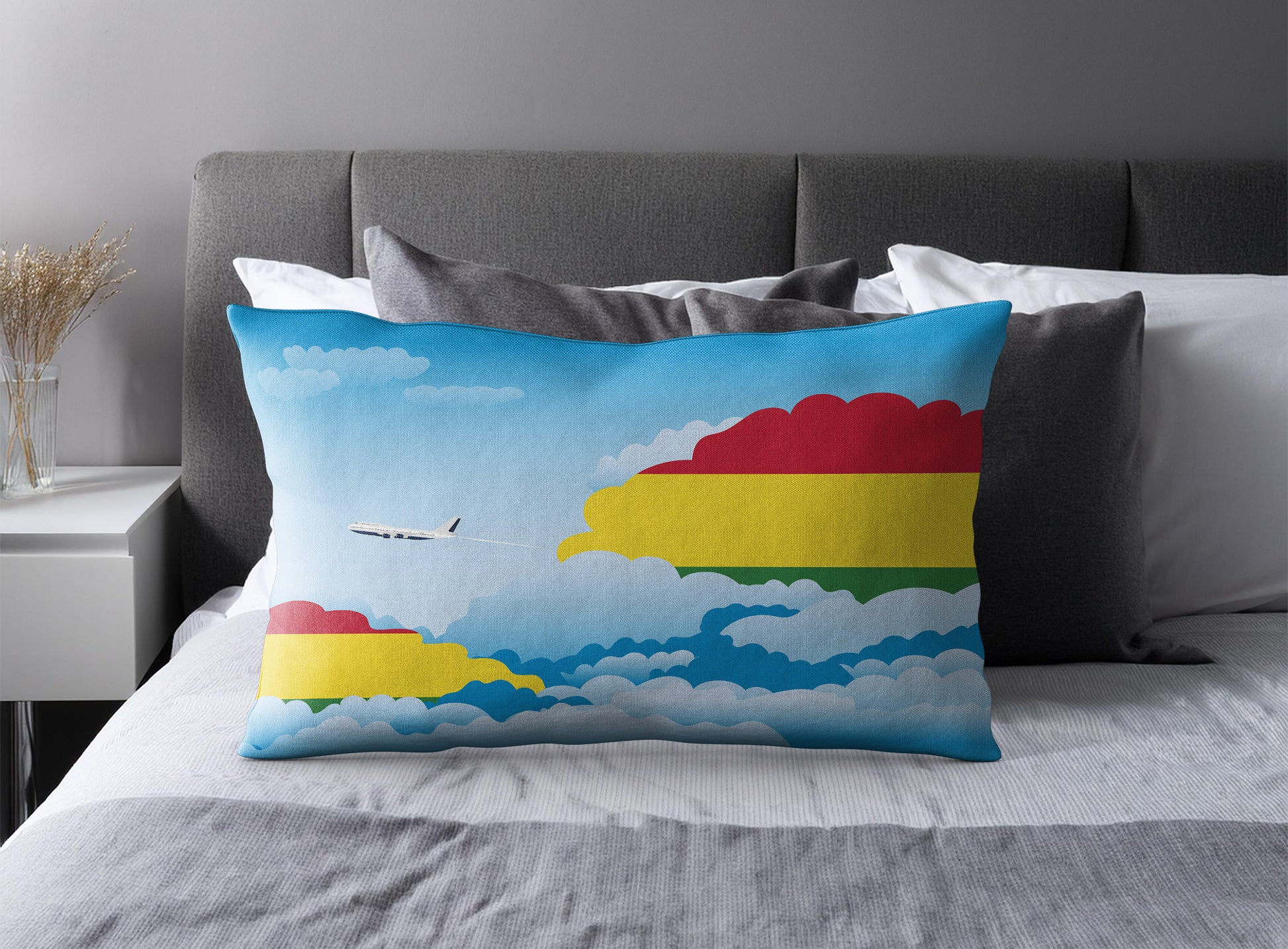 Bolivia World Airplane Day Clouds Square & Rectangle Pillow Cases | Aviation Decorative Pillow Covers