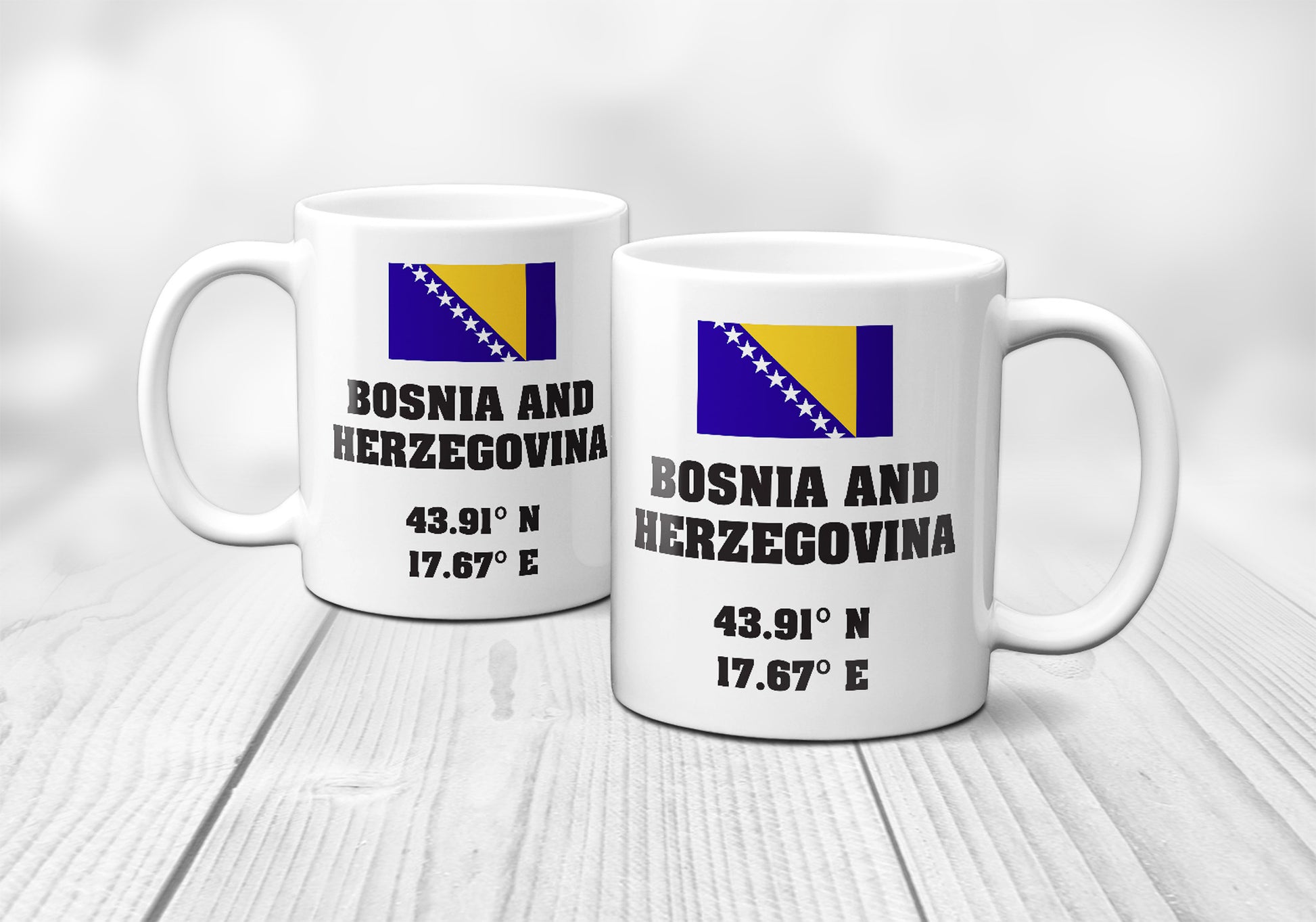Bosnia and Herzegovina Laitutude Longitude Mug