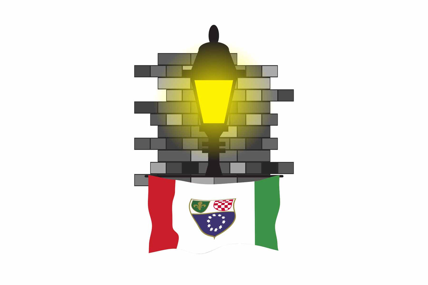 Bosnia and Herzegovina Federation of Street Lamp Bricks Fridge Magnet