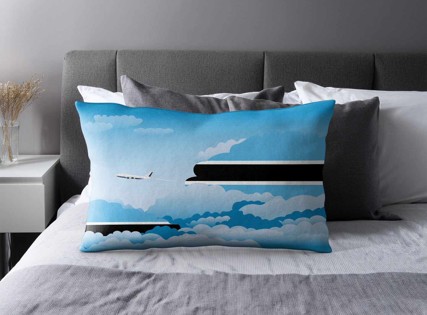 Botswana Day Clouds Pillow Case and Pillow Throw