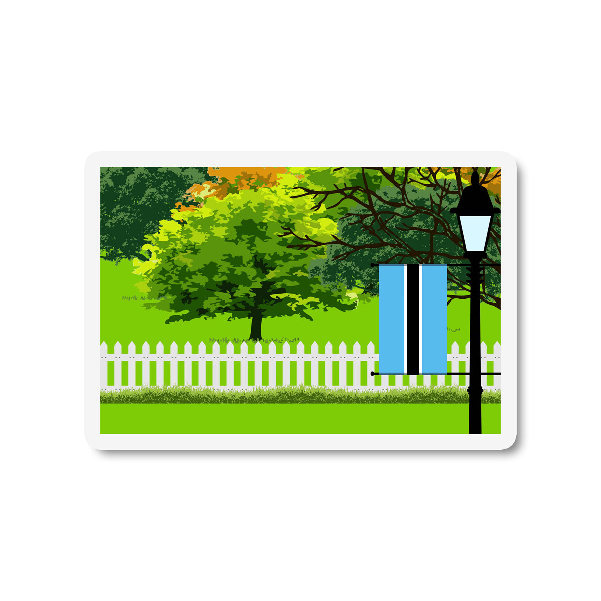 Botswana Trees and Street Lamp Sticker