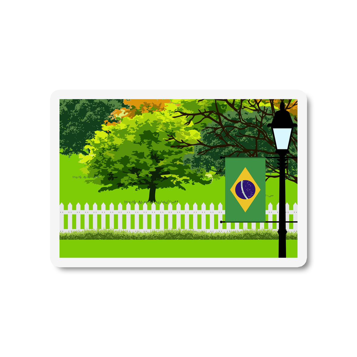 Brazil Trees and Street Lamp Sticker
