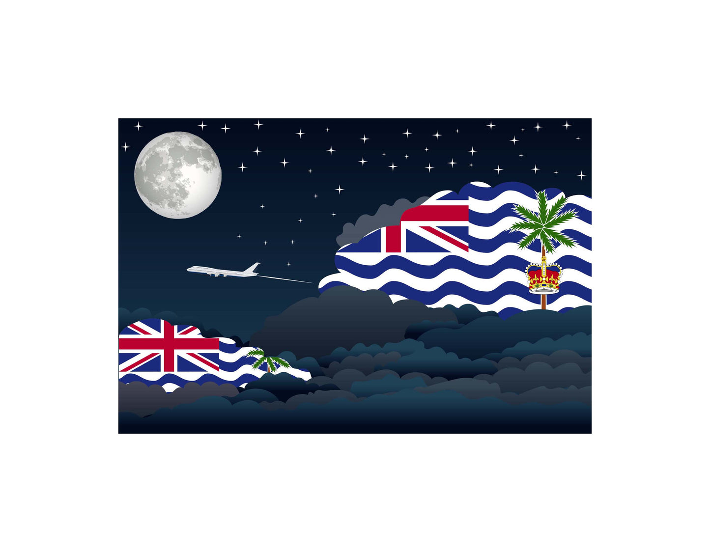 British Indian Ocean Territory Night Clouds Blankets & Throws | Premium Soft Blankets | City Posters Plus