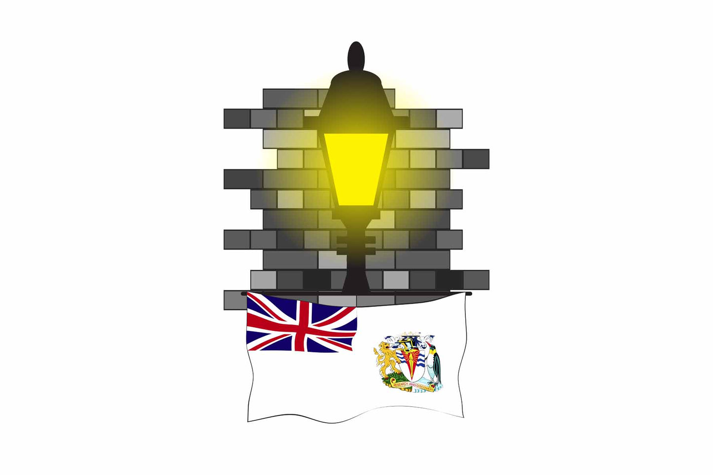 British Antarctic Territory Street Lamp Bricks Fridge Magnet