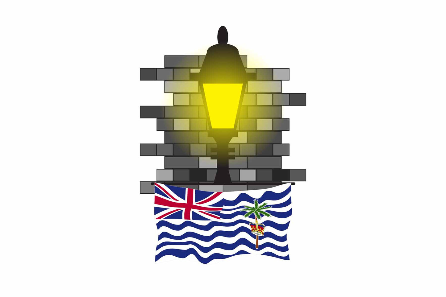 British Indian Ocean Territory Street Lamp Bricks Fridge Magnet
