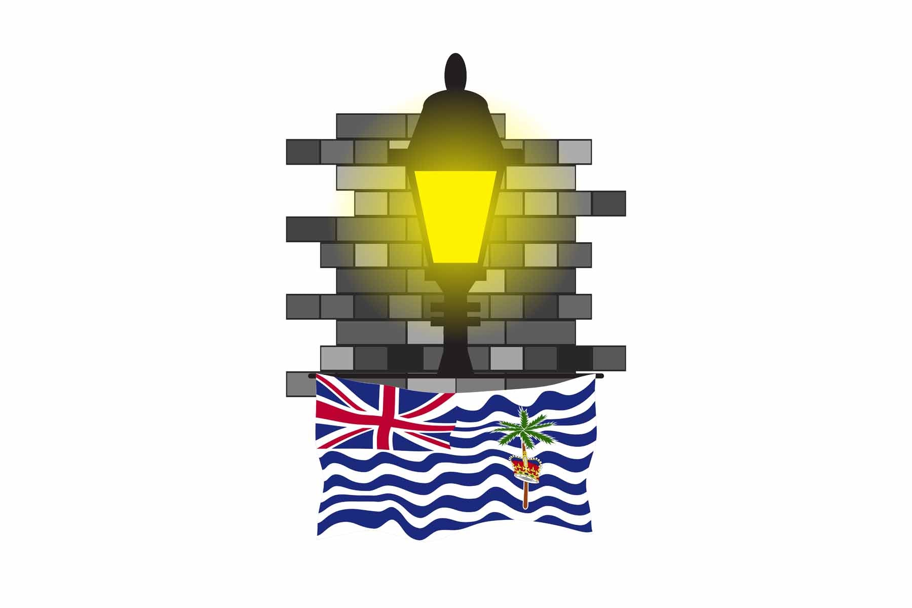 British Indian Ocean Territory Street Lamp Bricks Fridge Magnet