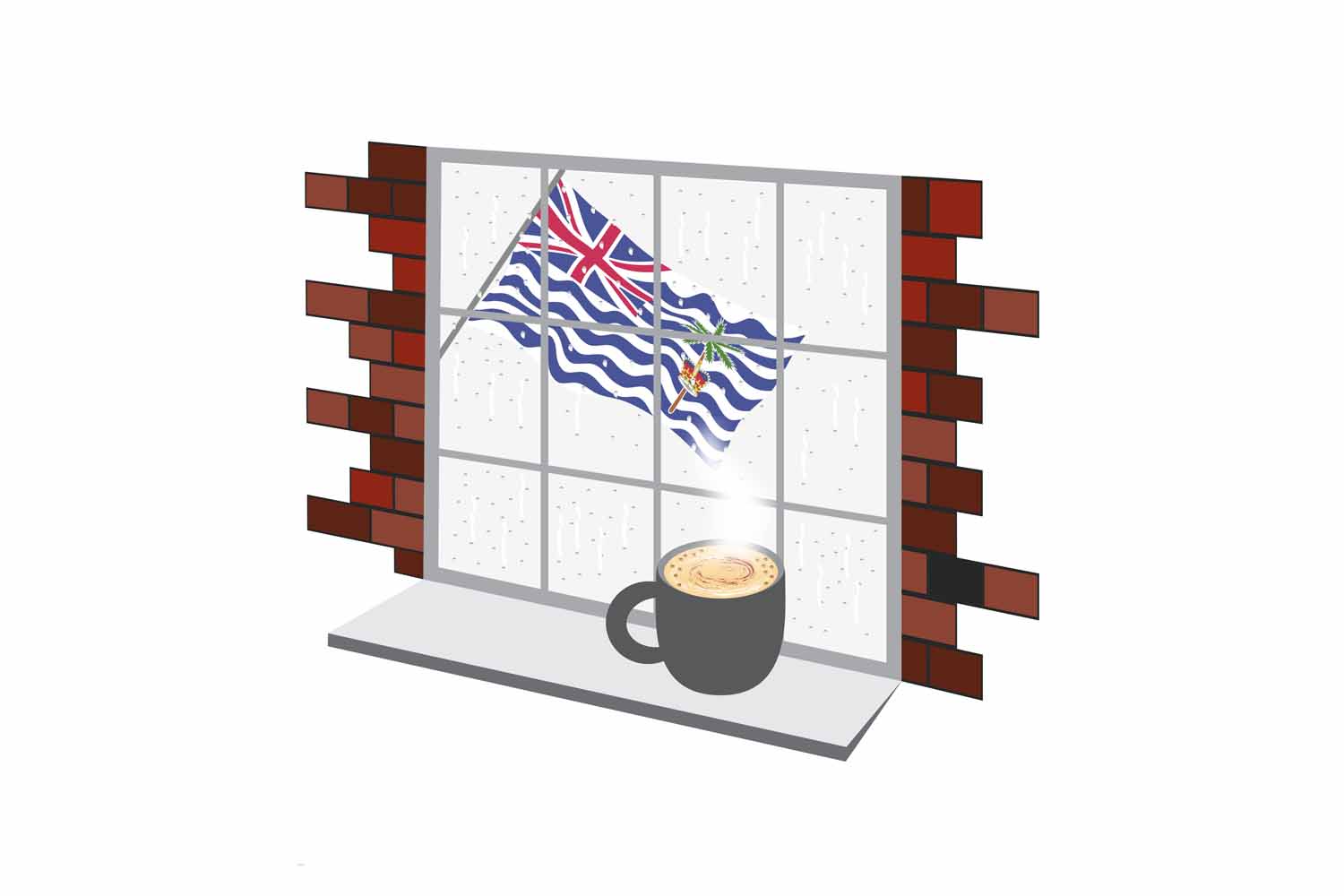 British Indian Ocean Territory Coffee Rain Window Fridge Magnet