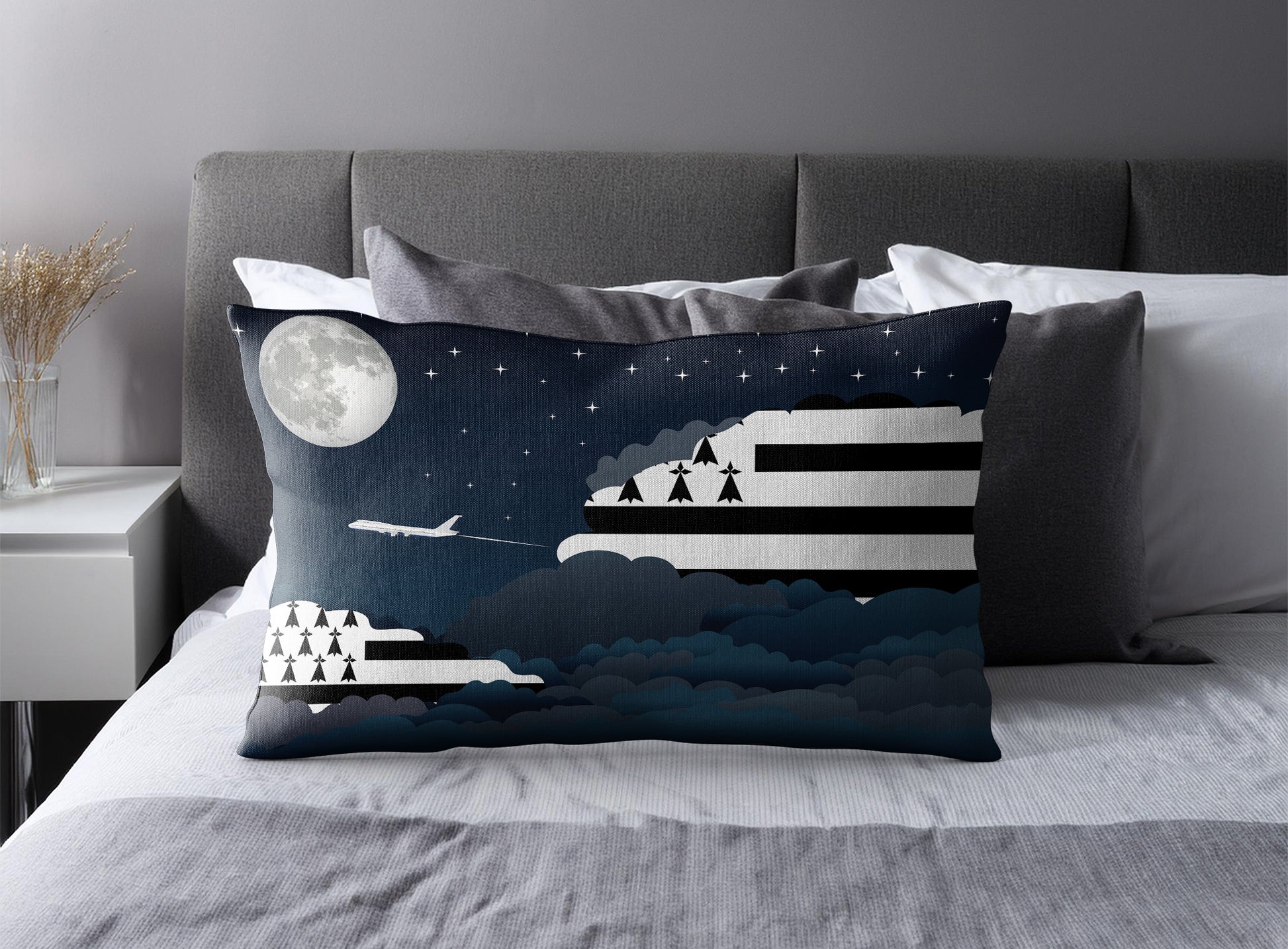 Brittany Night Clouds Pillow Case and Pillow Throw