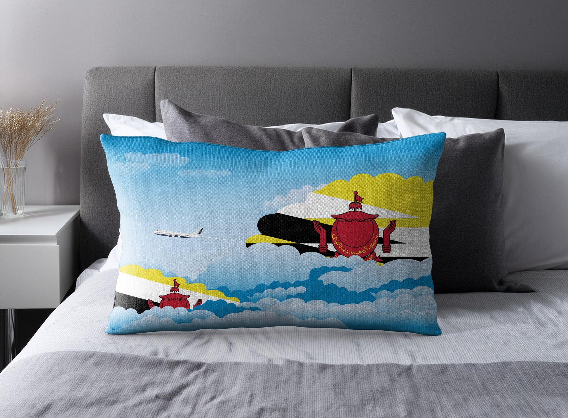 Brunei Day Clouds Pillow Case and Pillow Throw