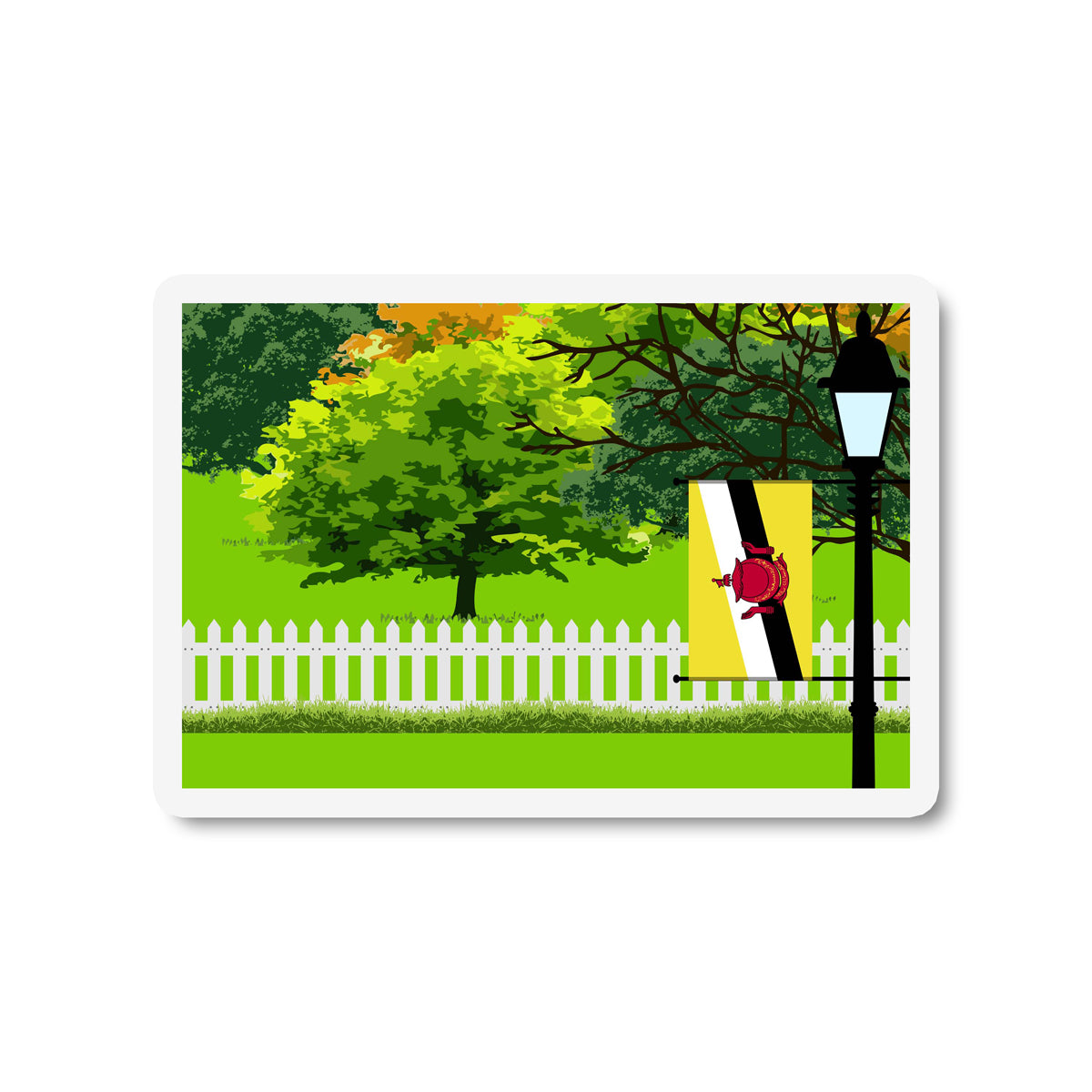 Brunei Trees Street Lamp Fridge Magnet