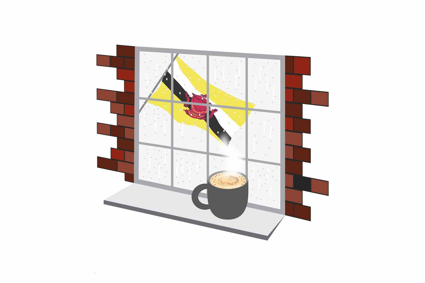 Brunei Coffee Rain Window Fridge Magnet