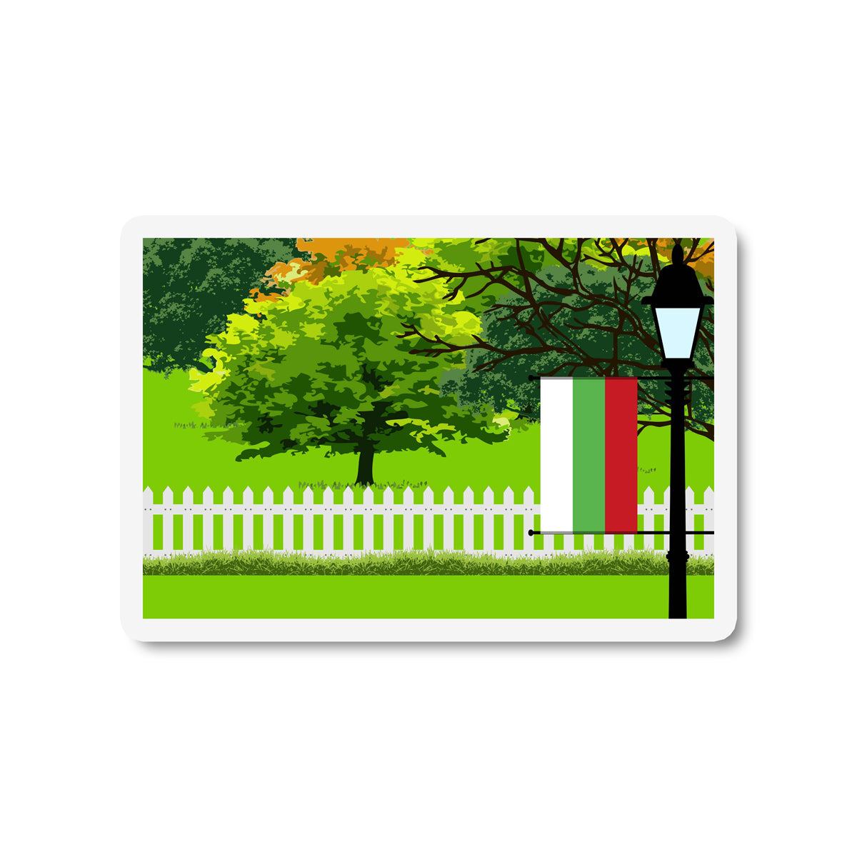 Bulgaria Trees Street Lamp Fridge Magnet
