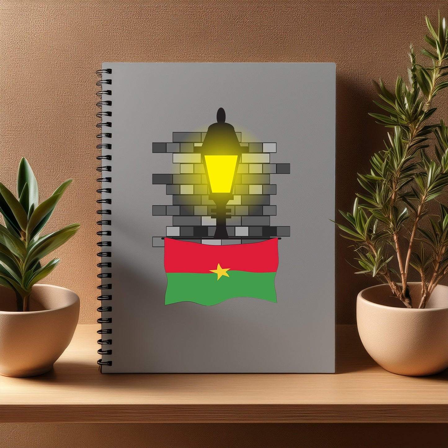 Burkina Faso  Street Lamp Bricks Notebook