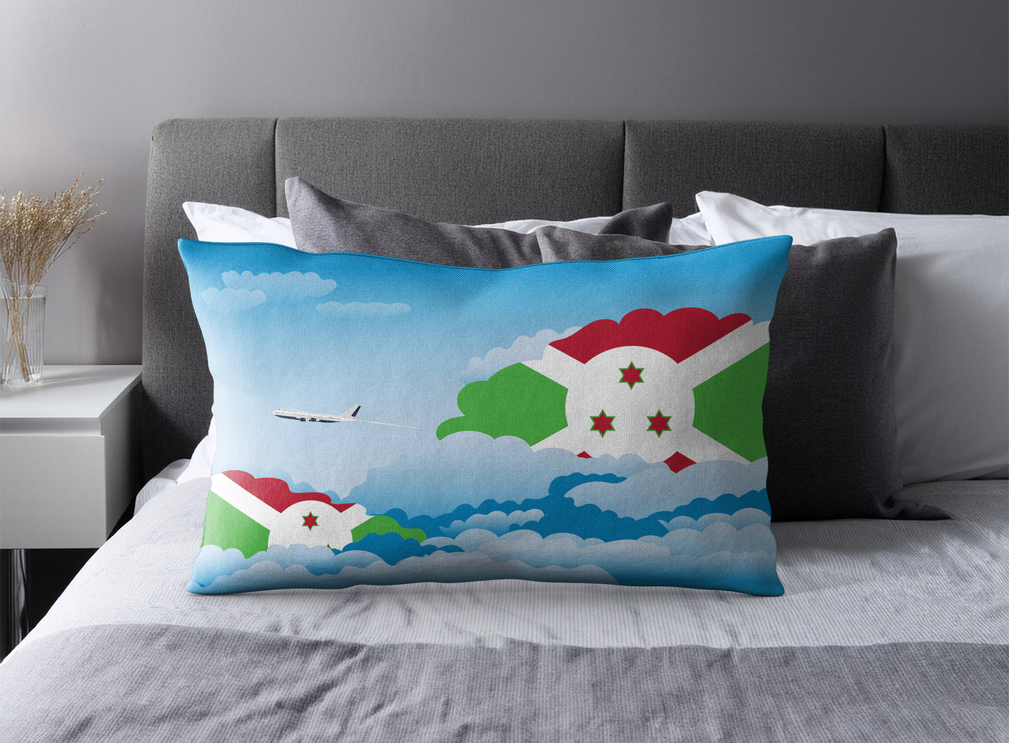 Burundi Day Clouds Pillow Case and Pillow Throw
