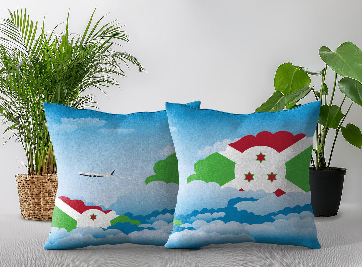 Burundi Day Clouds Pillow Case and Pillow Throw