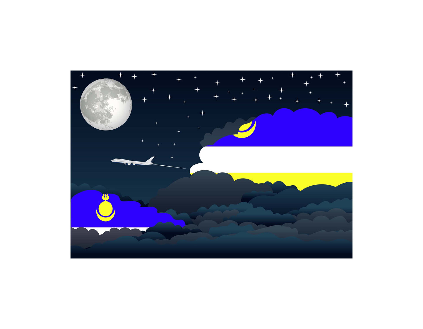 Buryatia Night Clouds Blankets & Throws | Premium Soft Blankets | City Posters Plus