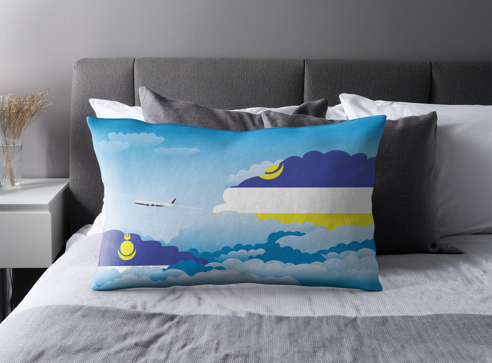 Buryatia World Airplane Day Clouds Square & Rectangle Pillow Cases | Aviation Decorative Pillow Covers