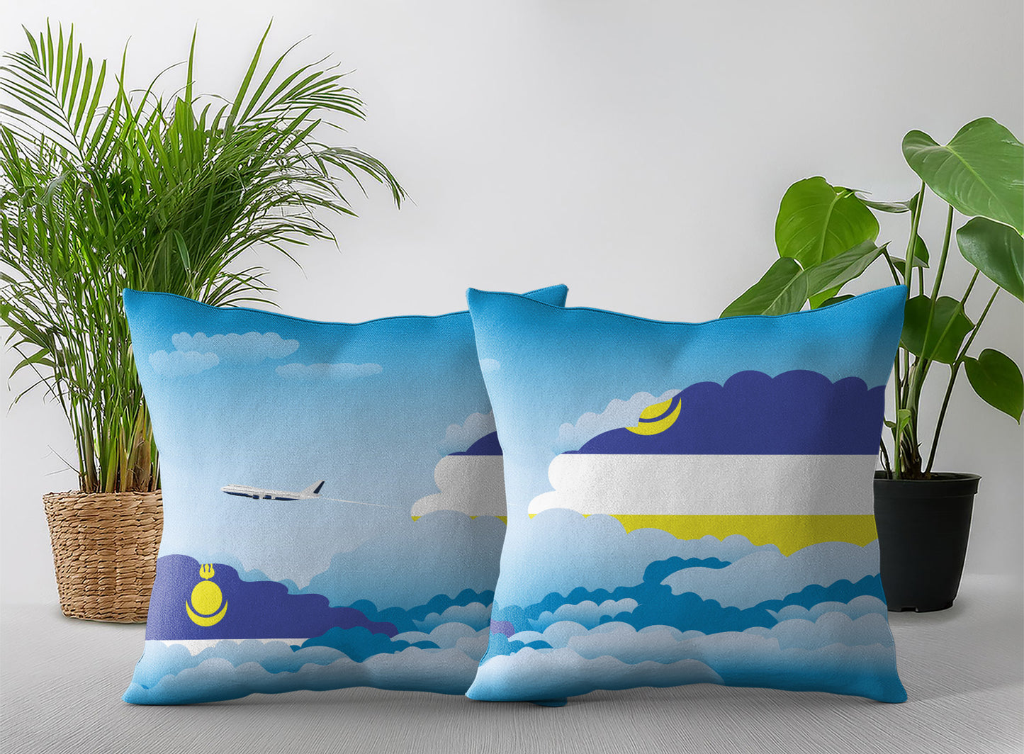 Buryatia Day Clouds Pillow Case and Pillow Throw