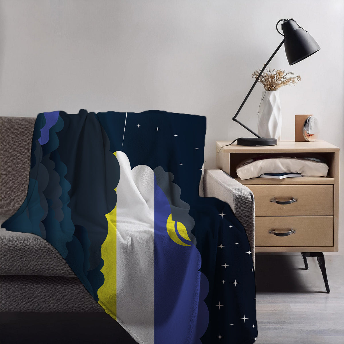 Buryatia Night Clouds Blankets & Throws | Premium Soft Blankets | City Posters Plus