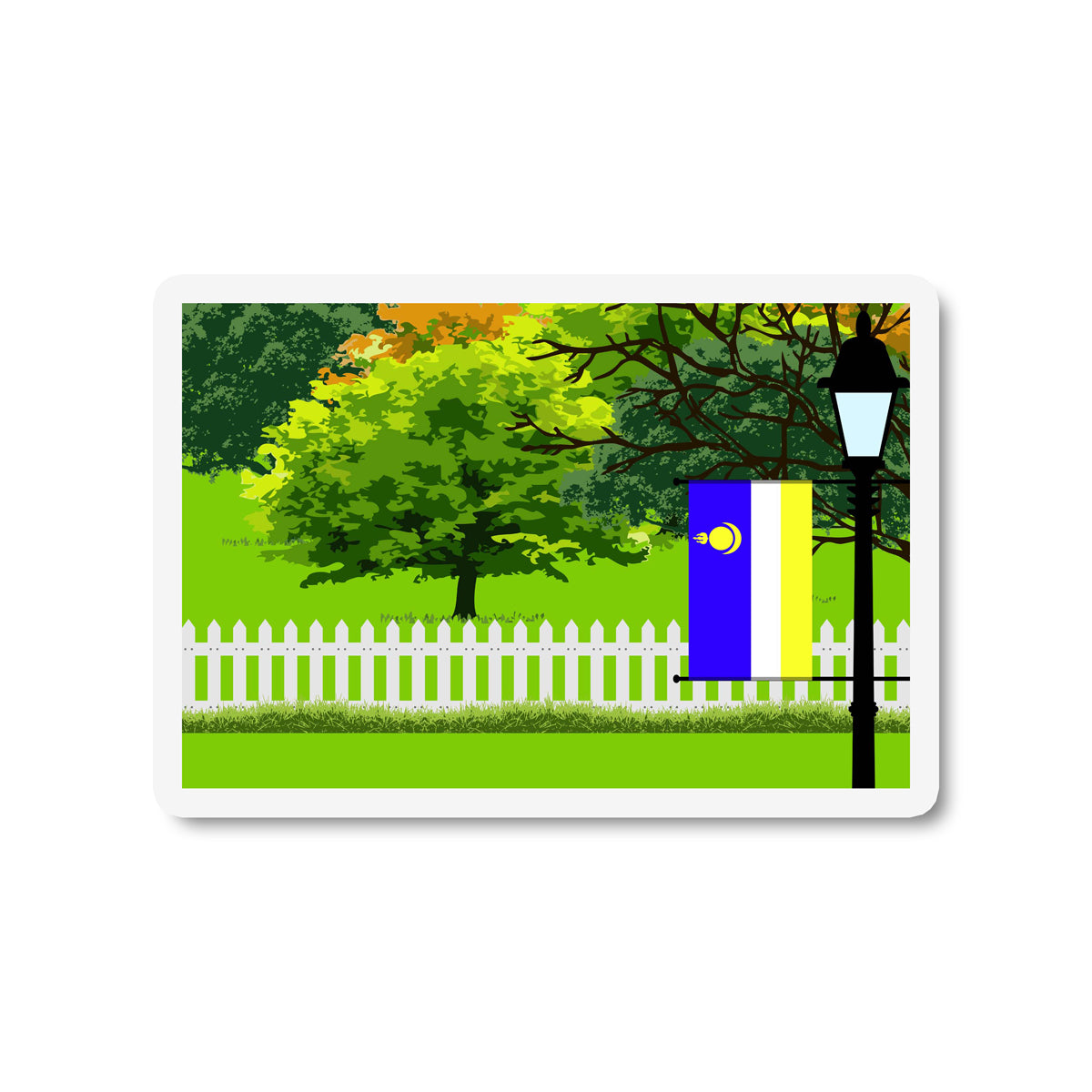 Buryatia Trees Street Lamp Fridge Magnet
