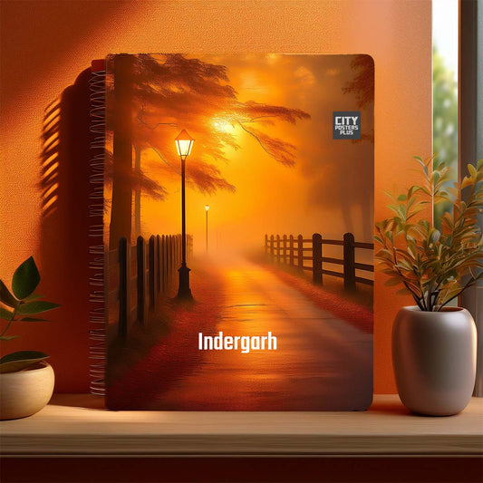 Indergarh Home Orange Morning Spiral Notebook – Orange Fog Street Lamp Cover