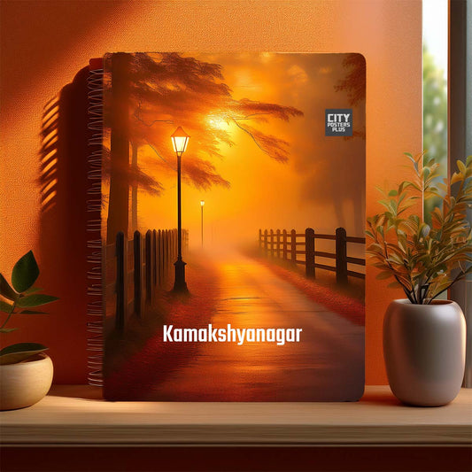 Kamakshyanagar Home Orange Morning Spiral Notebook – Orange Fog Street Lamp Cover