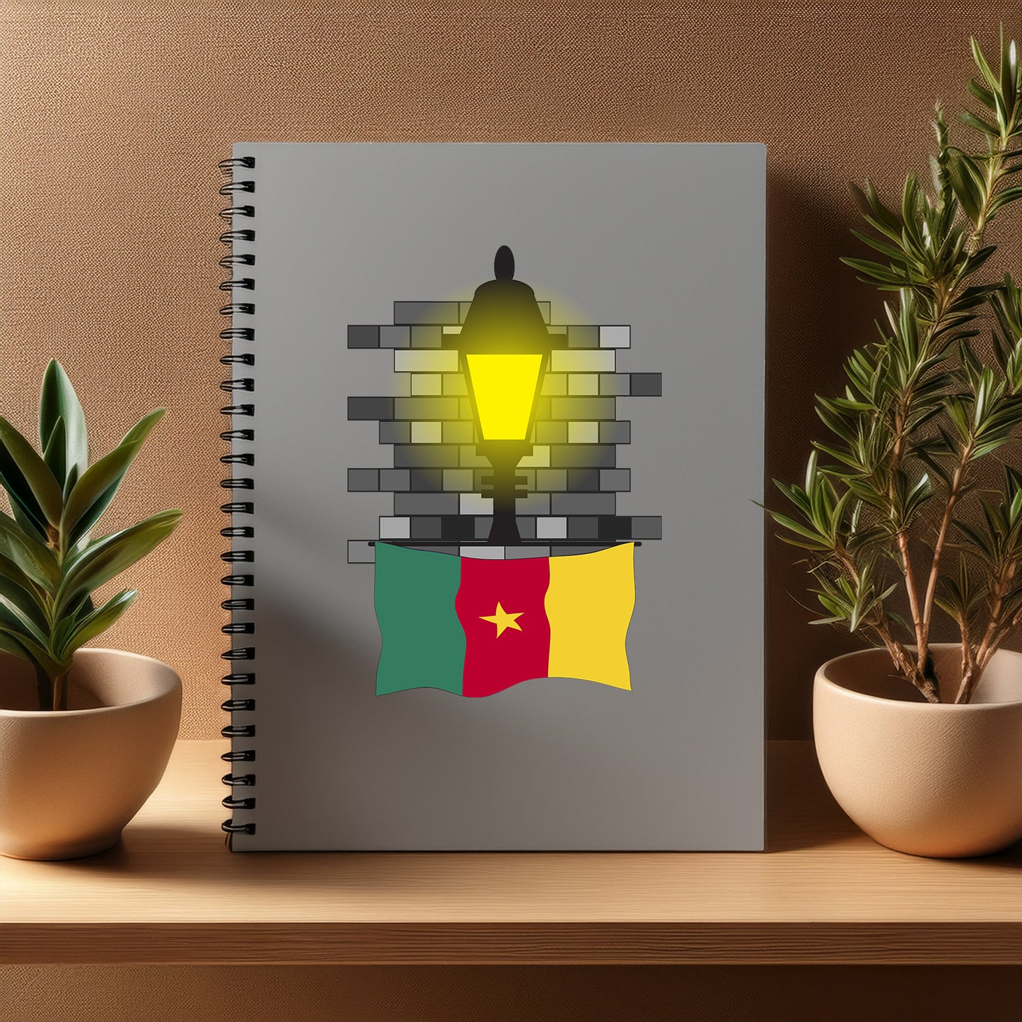 Cameroon  Street Lamp Bricks Notebook