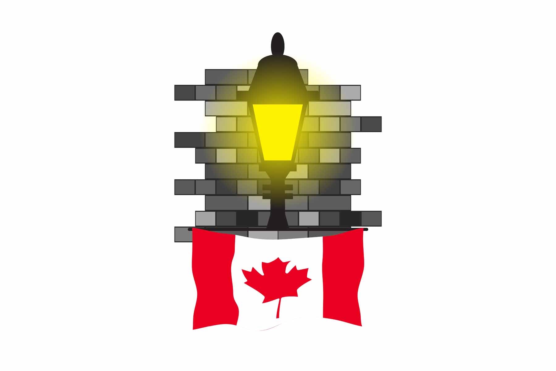 Canada Street Lamp Bricks Fridge Magnet