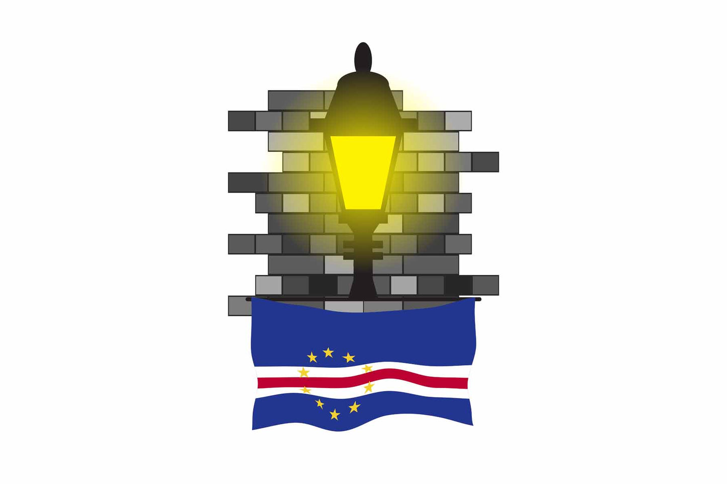 Cape Verde Street Lamp Bricks Fridge Magnet