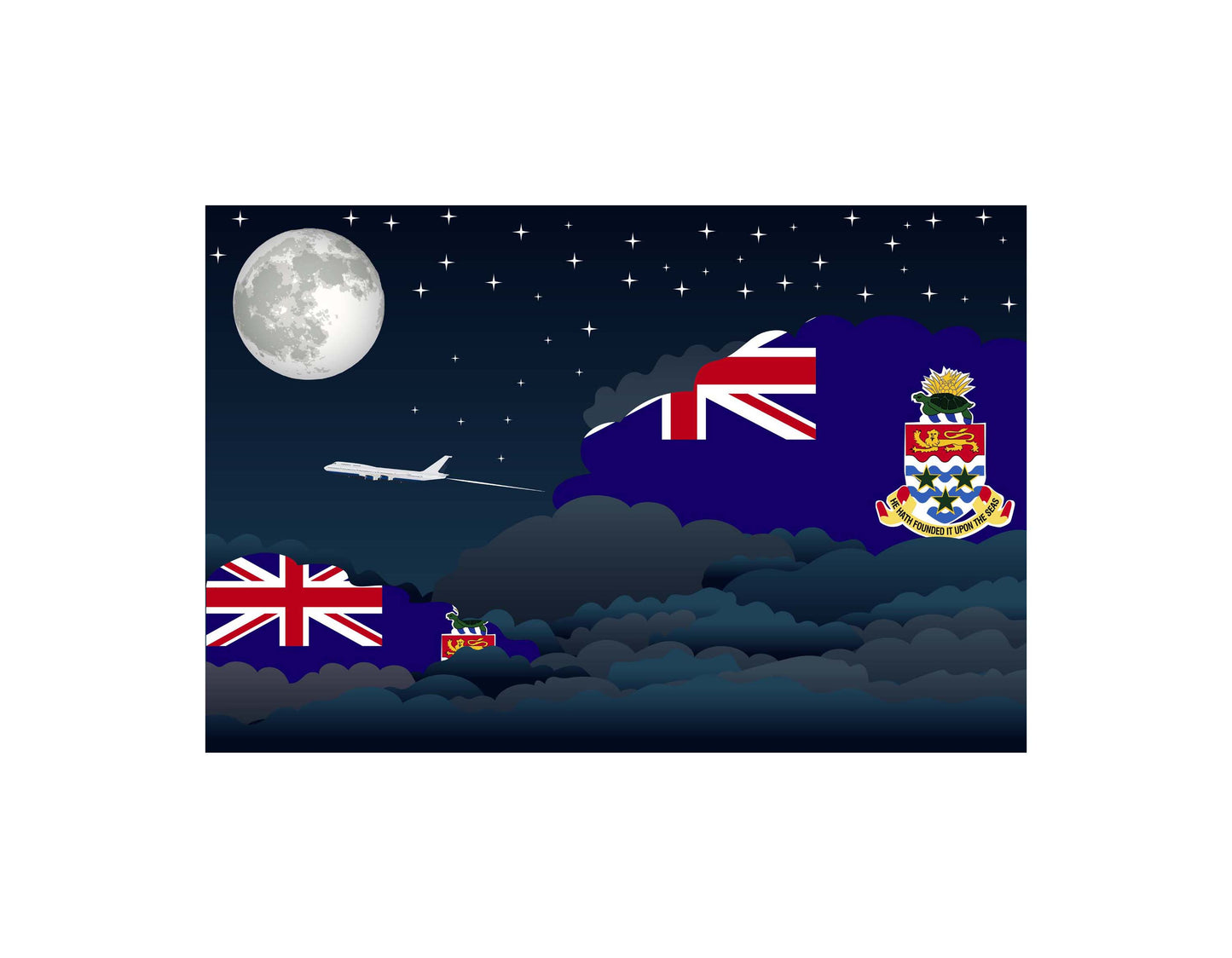 Cayman Islands Night Clouds Blankets & Throws | Premium Soft Blankets | City Posters Plus