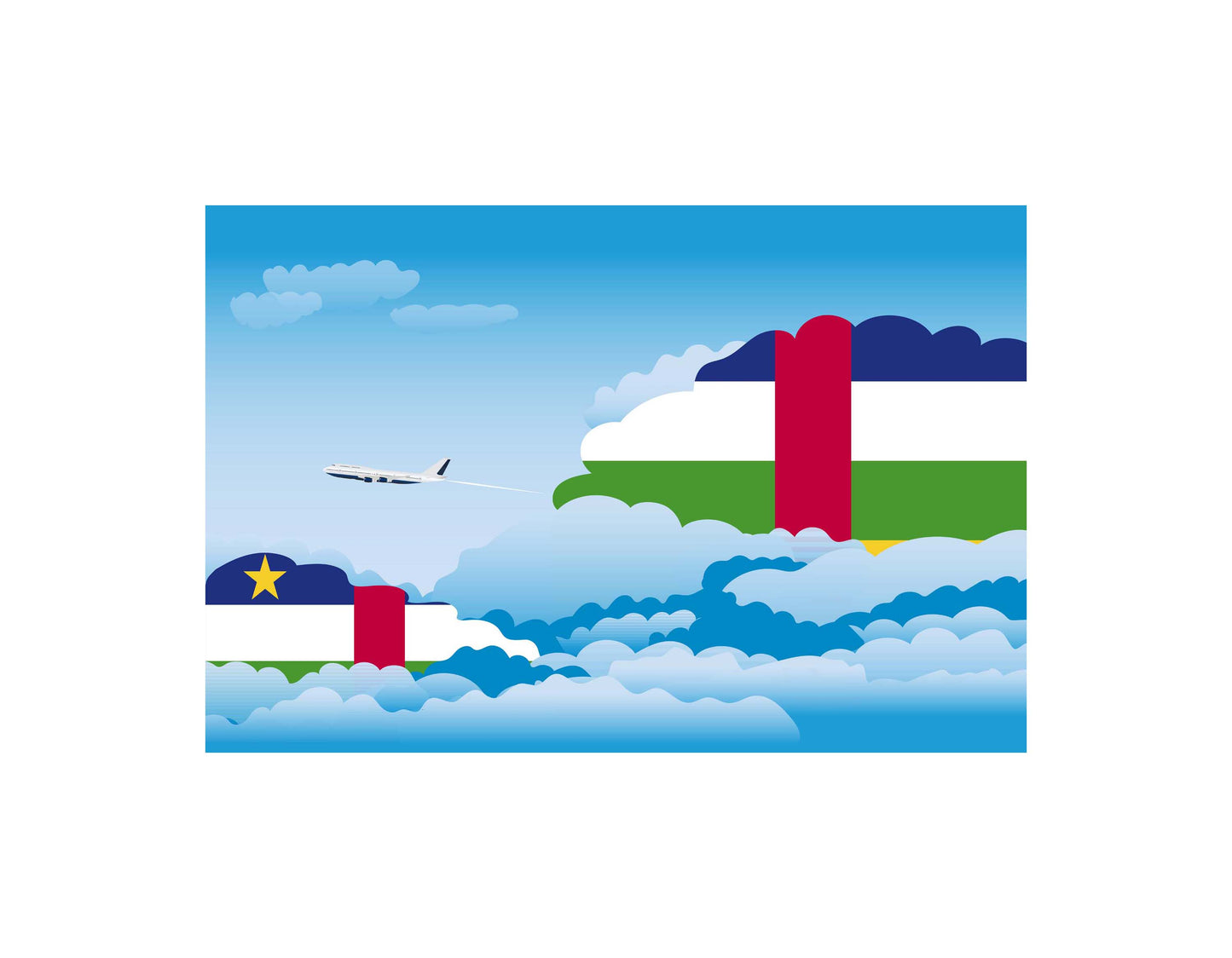 Central African Republic Day Clouds Blankets & Throws | Soft Premium Blankets | City Posters Plus