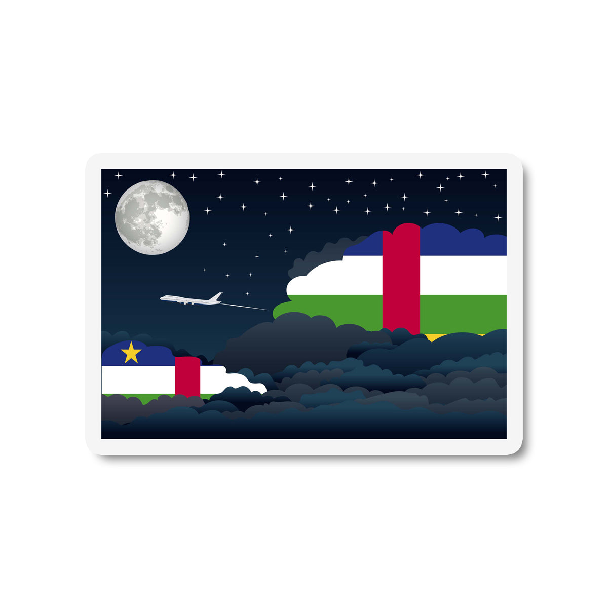 Central African Republic Night Clouds Fridge Magnet