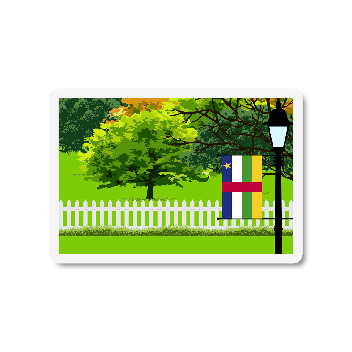 Central African Republic Trees Street Lamp Fridge Magnet