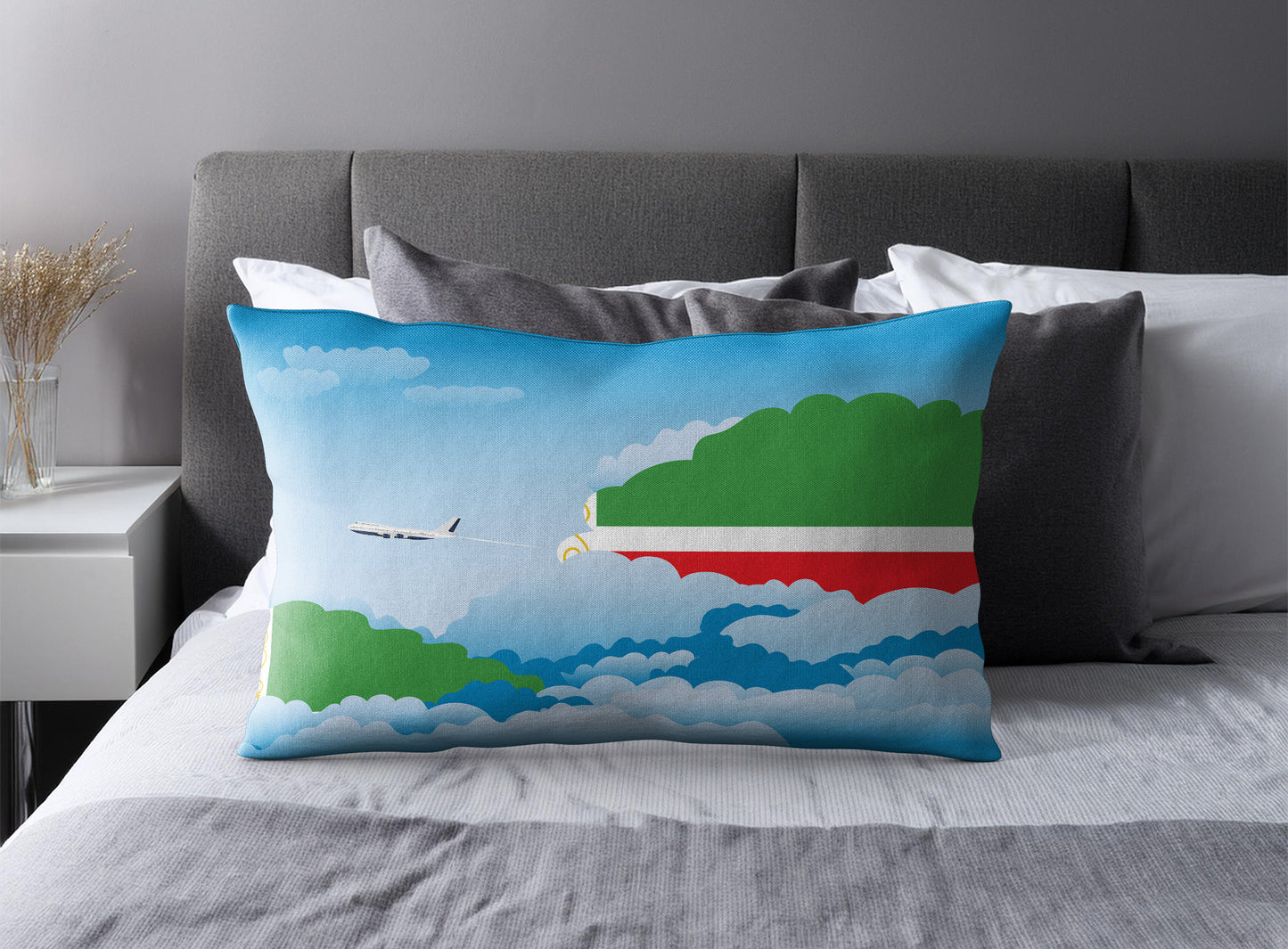 Chechen Republic Day Clouds Pillow Case and Pillow Throw