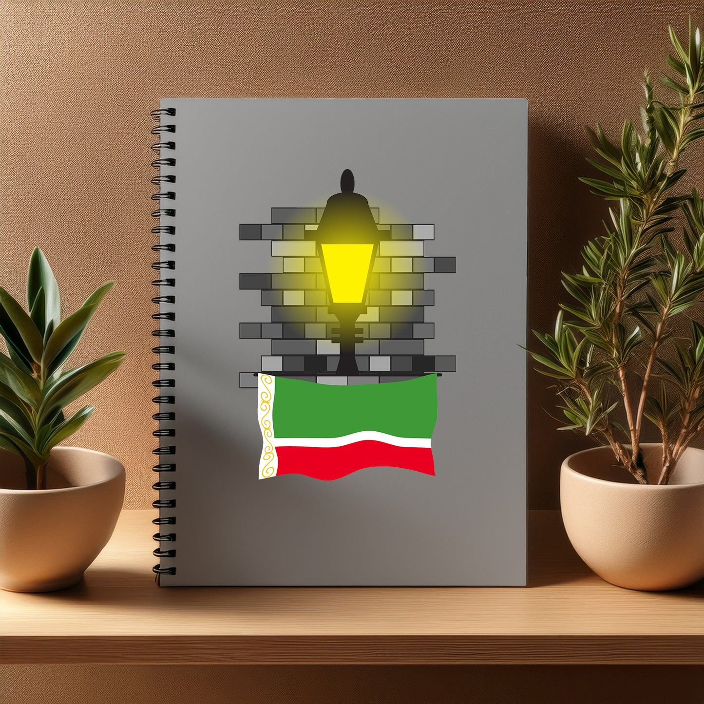 Chechen Republic  Street Lamp Bricks Notebook