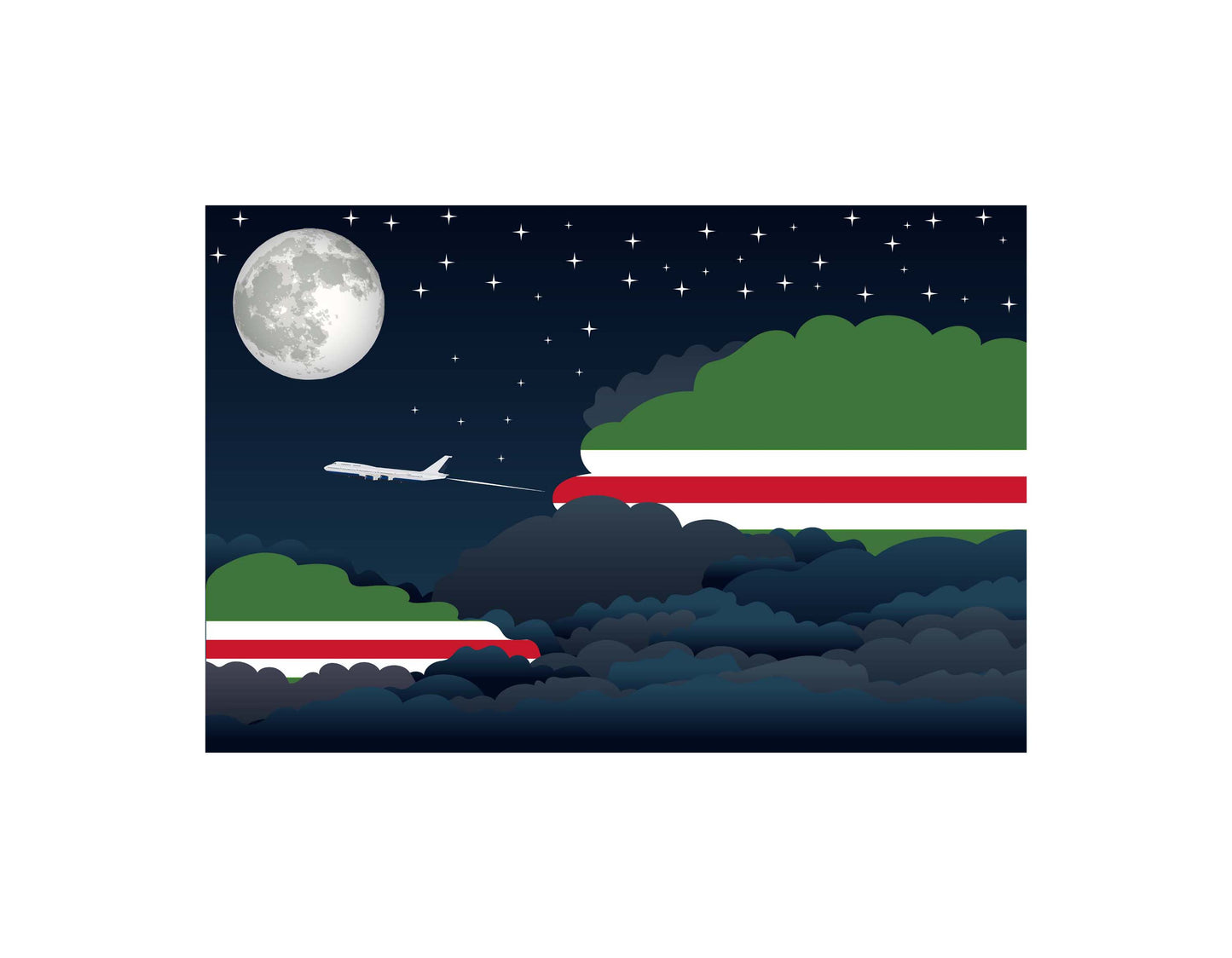 Chechen Republic of Ichkeria Night Clouds Blankets & Throws | Premium Soft Blankets | City Posters Plus