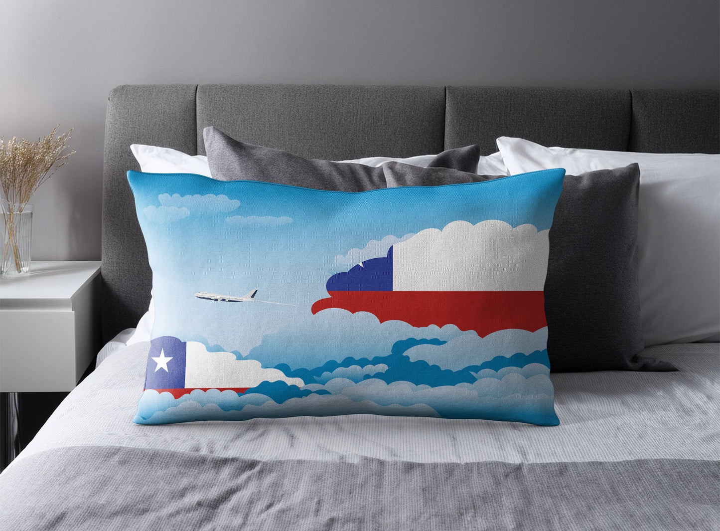 Chile World Airplane Day Clouds Square & Rectangle Pillow Cases | Aviation Decorative Pillow Covers