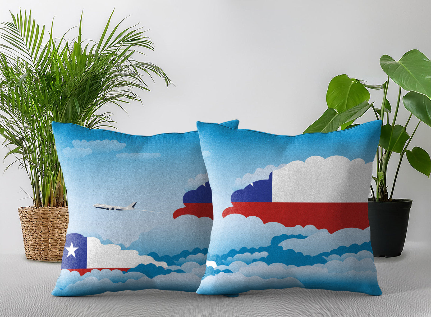 Chile Day Clouds Pillow Case and Pillow Throw