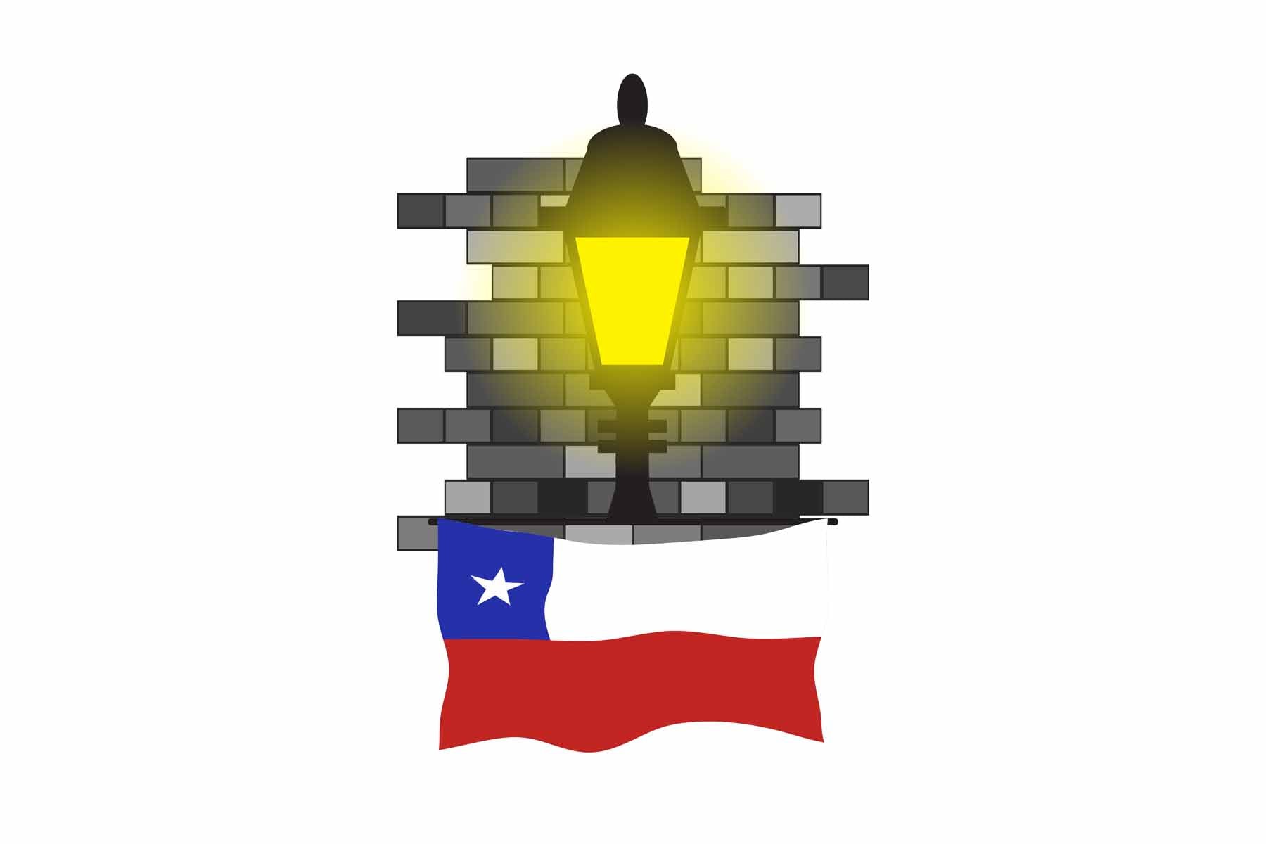 Chile Street Lamp Bricks Fridge Magnet