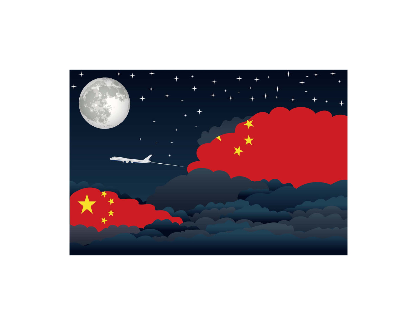 China Night Clouds Blankets & Throws | Premium Soft Blankets | City Posters Plus