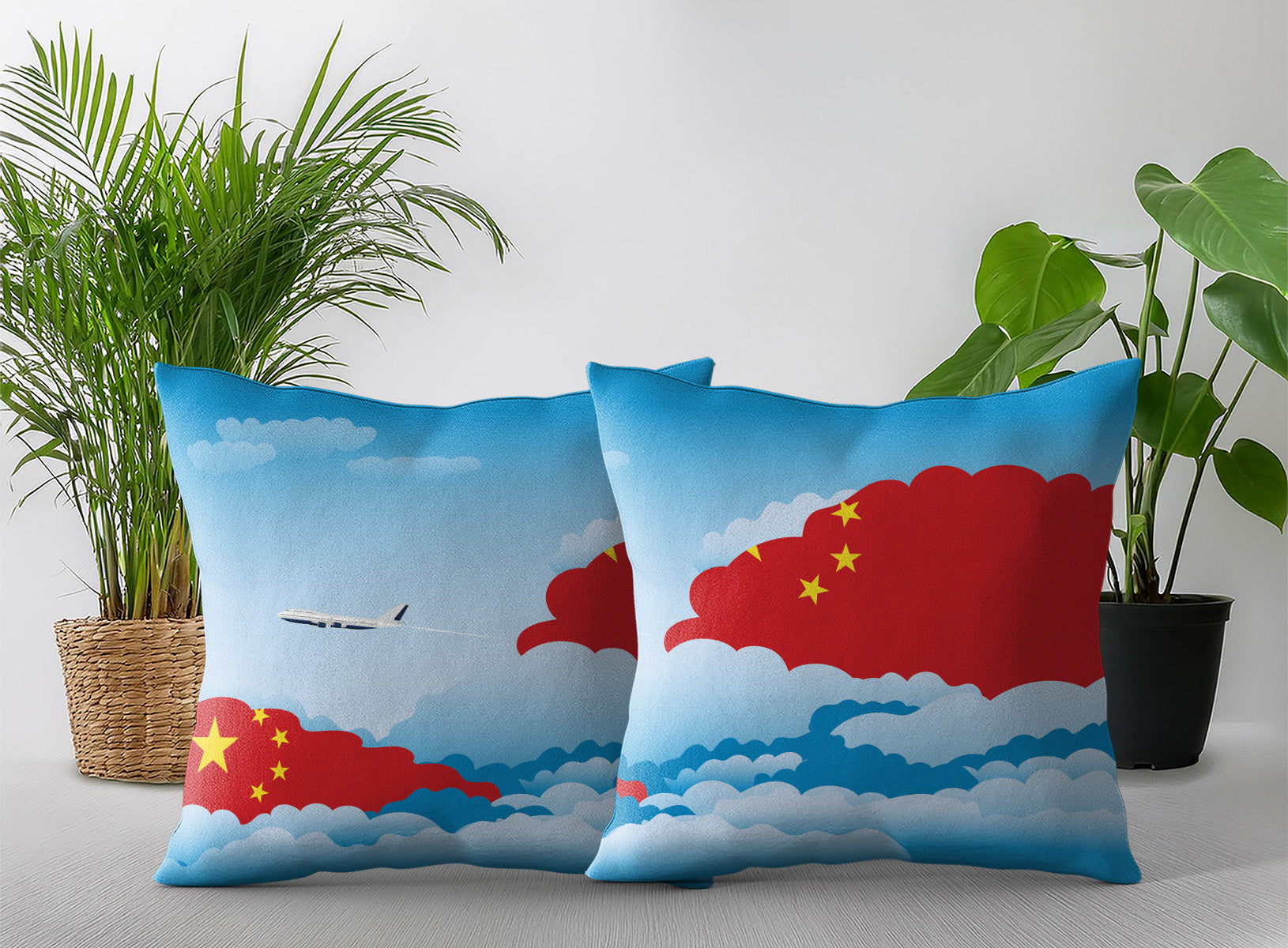 China Day Clouds Pillow Case and Pillow Throw