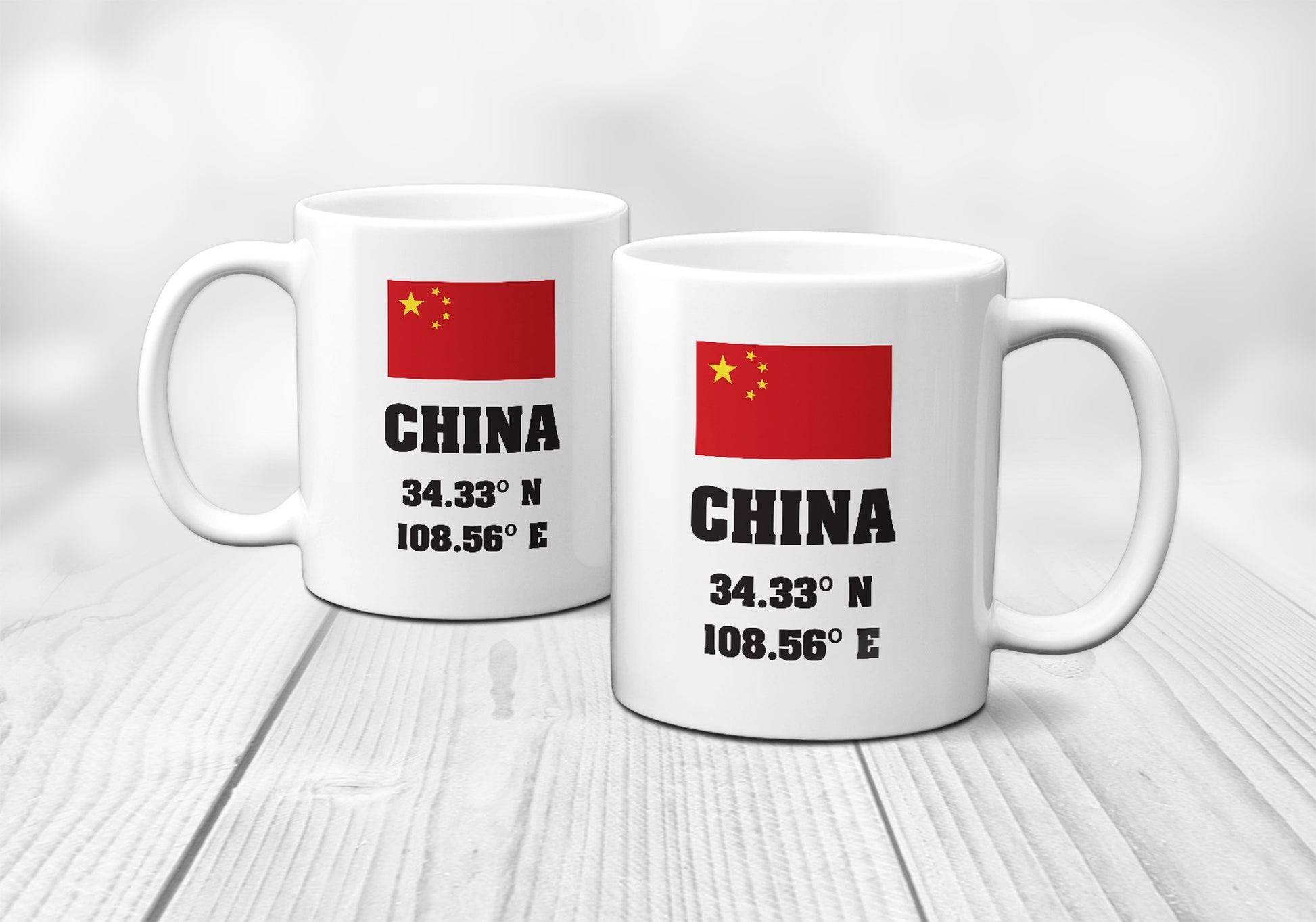 China Laitutude Longitude Mug