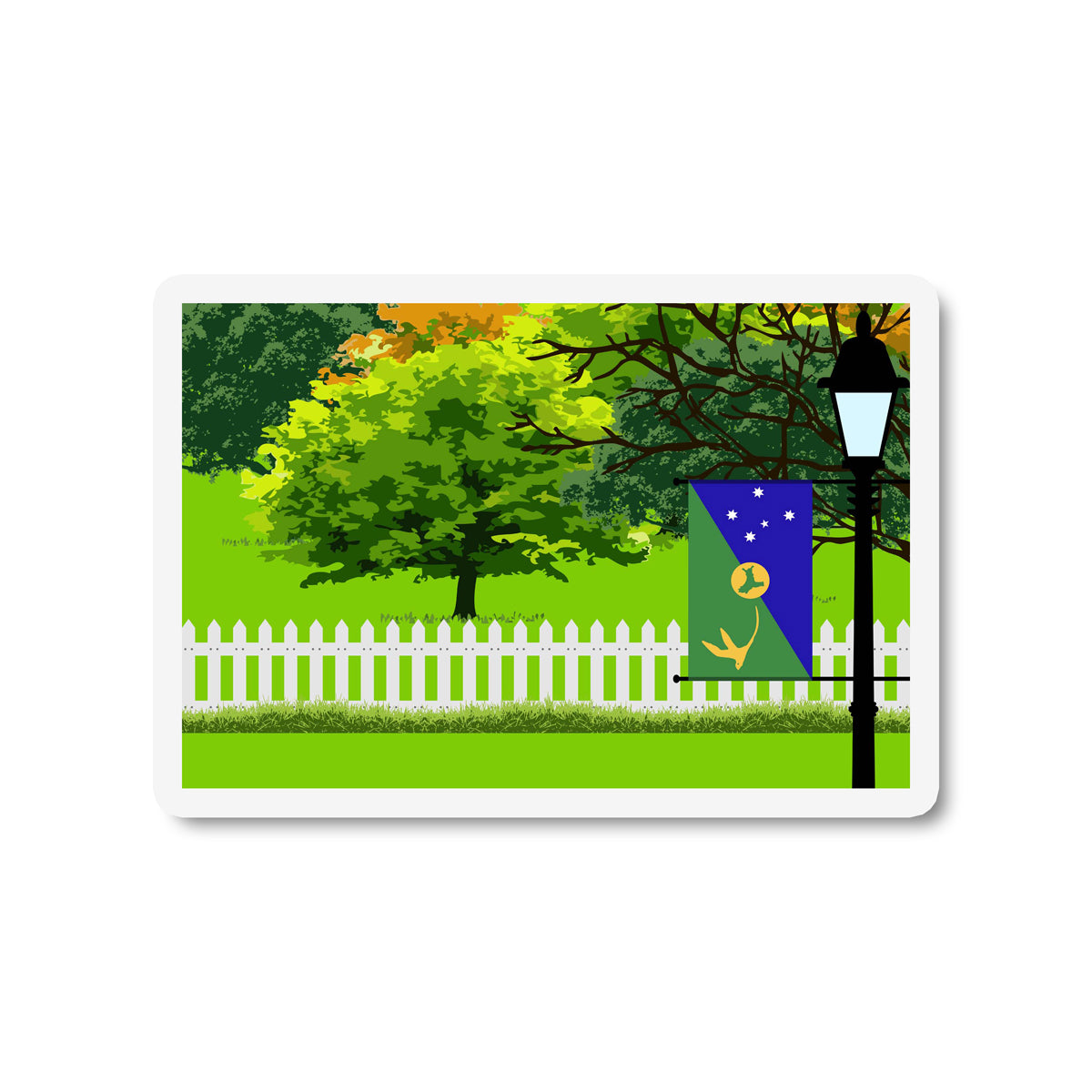 Christmas IslTrees Street Lamp Fridge Magnet