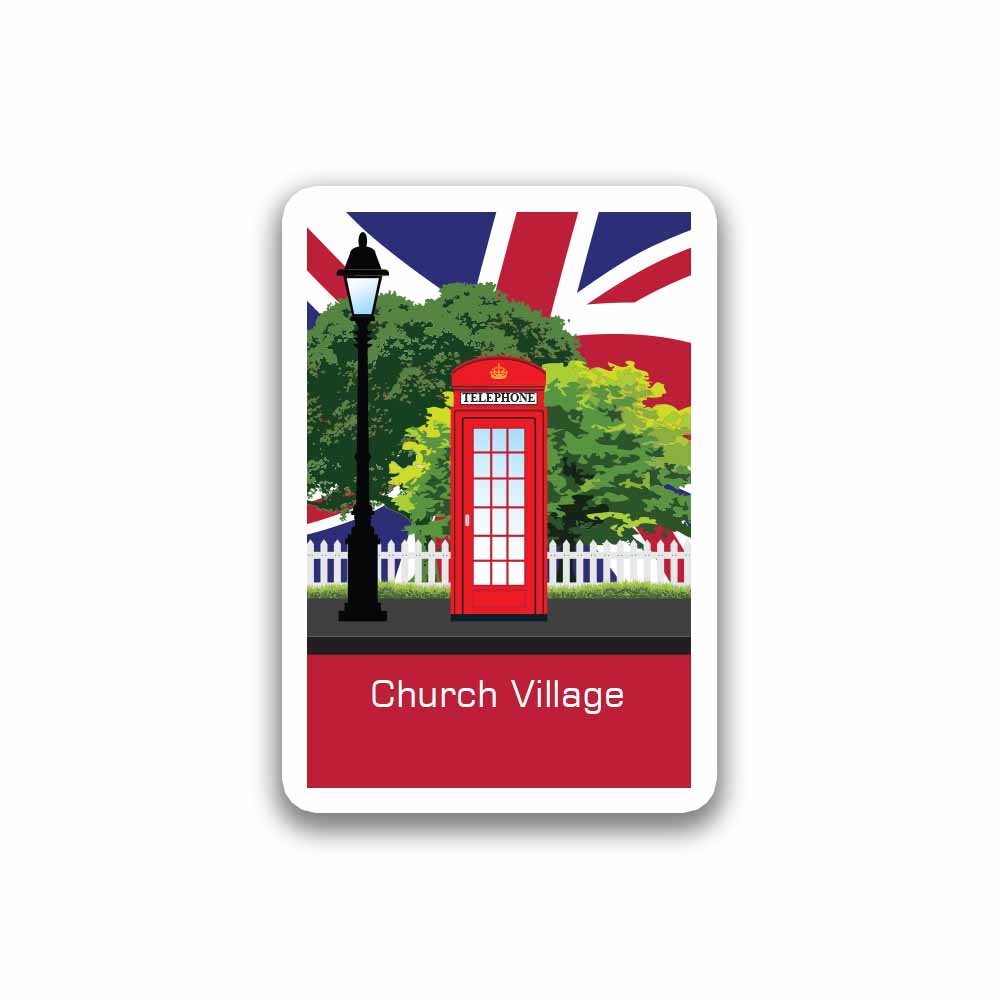 Church Village Red Telephone Fridge Magnet